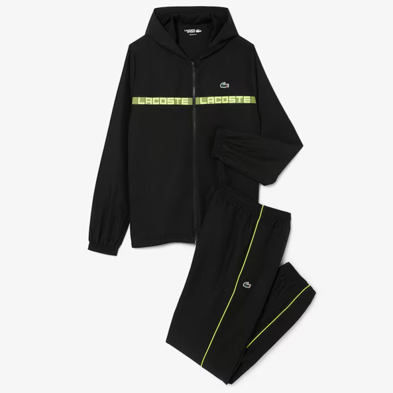Survêtement Lacoste - NOIR - Tennis bande griffée
