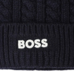 Bonnet tricot torsadé BOSS enfant bleu marine