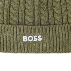 Bonnet tricot torsadé BOSS enfant vert