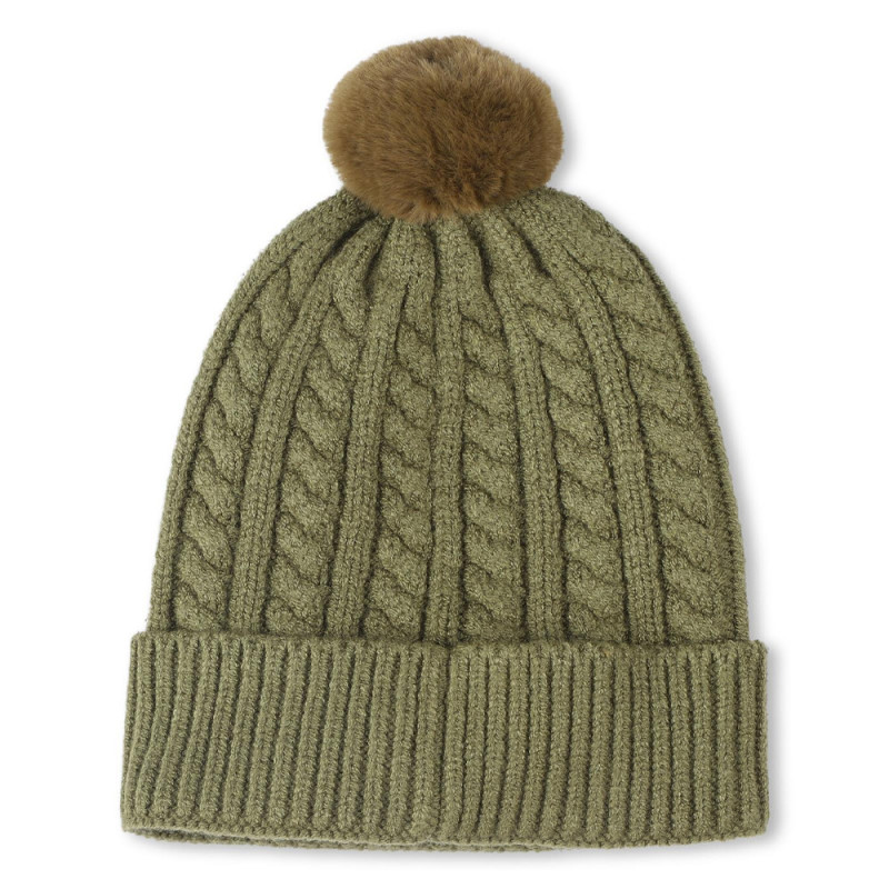 Bonnet tricot torsadé BOSS enfant vert