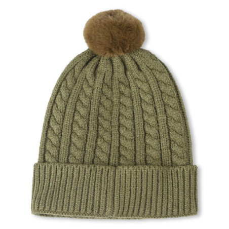Bonnet tricot torsadé BOSS enfant vert