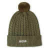 Bonnet tricot torsadé BOSS enfant vert