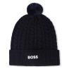Bonnet tricot torsadé BOSS enfant bleu marine