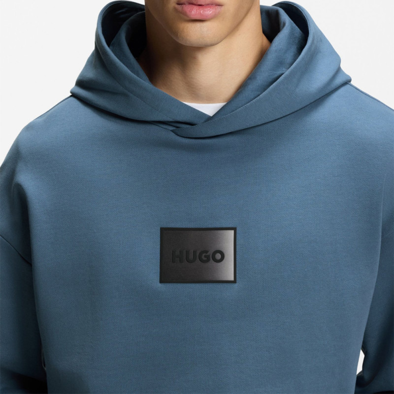 Sweat à capuche en molleton de coton avec logo en dégradé Danohood HUGO bleu