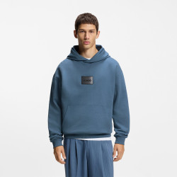 Sweat à capuche en molleton de coton avec logo en dégradé Danohood HUGO bleu