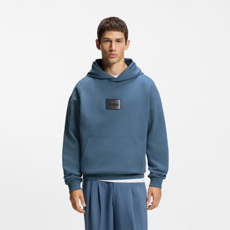 Sweat à capuche en molleton de coton avec logo en dégradé Danohood HUGO bleu