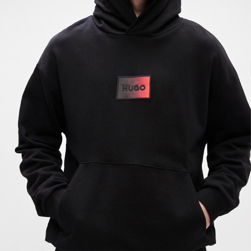 Sweat à capuche en molleton de coton avec logo en dégradé Danohood HUGO noir