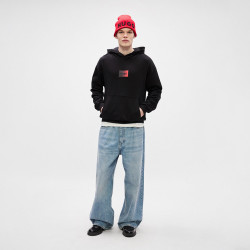 Sweat à capuche en molleton de coton avec logo en dégradé Danohood HUGO noir