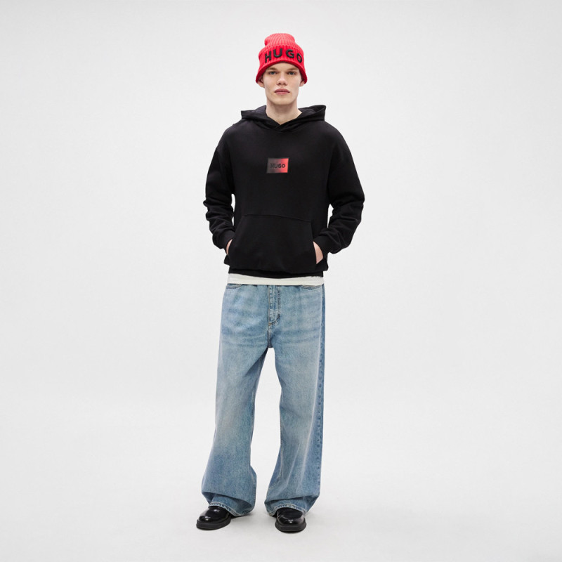 Sweat à capuche en molleton de coton avec logo en dégradé Danohood HUGO noir