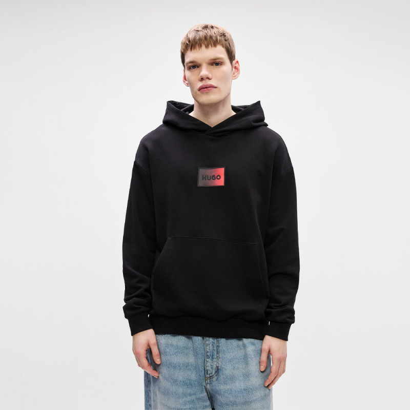 Sweat à capuche en molleton de coton avec logo en dégradé Danohood HUGO noir