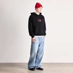 Sweat à capuche en molleton de coton avec logo en dégradé Danohood HUGO noir