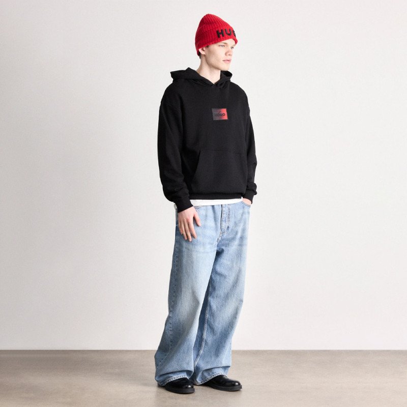 Sweat à capuche en molleton de coton avec logo en dégradé Danohood HUGO noir