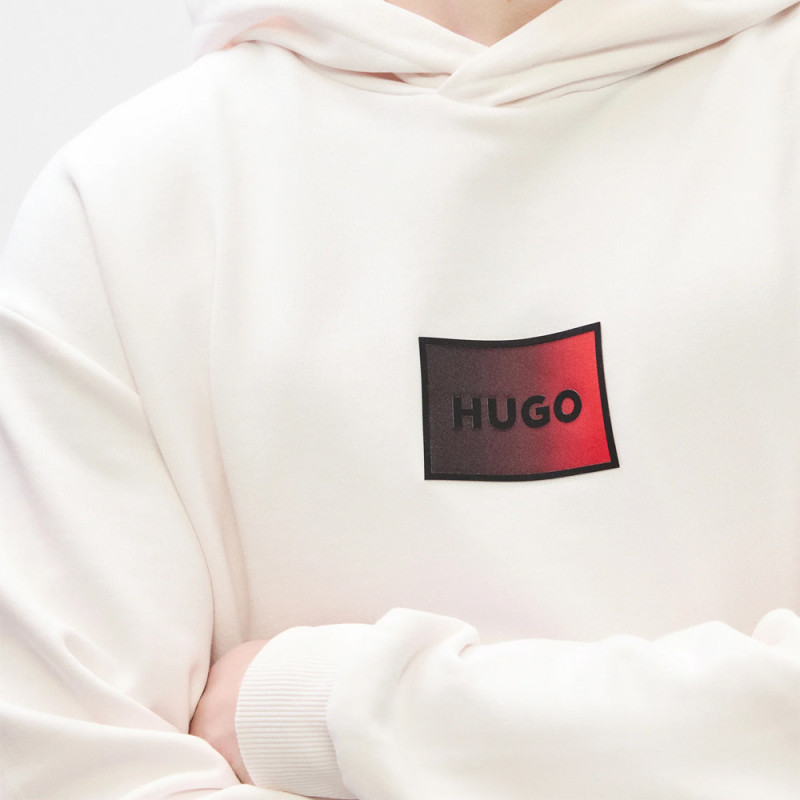 Sweat à capuche en molleton de coton avec logo en dégradé Danohood HUGO blanc