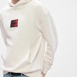 Sweat à capuche en molleton de coton avec logo en dégradé Danohood HUGO blanc