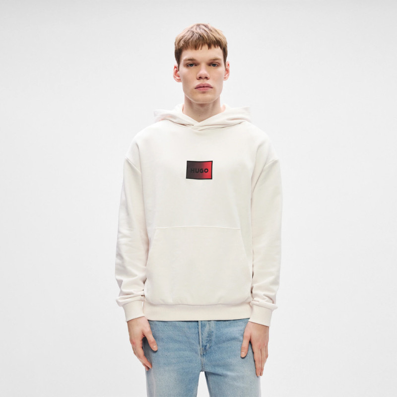 Sweat à capuche en molleton de coton avec logo en dégradé Danohood HUGO blanc