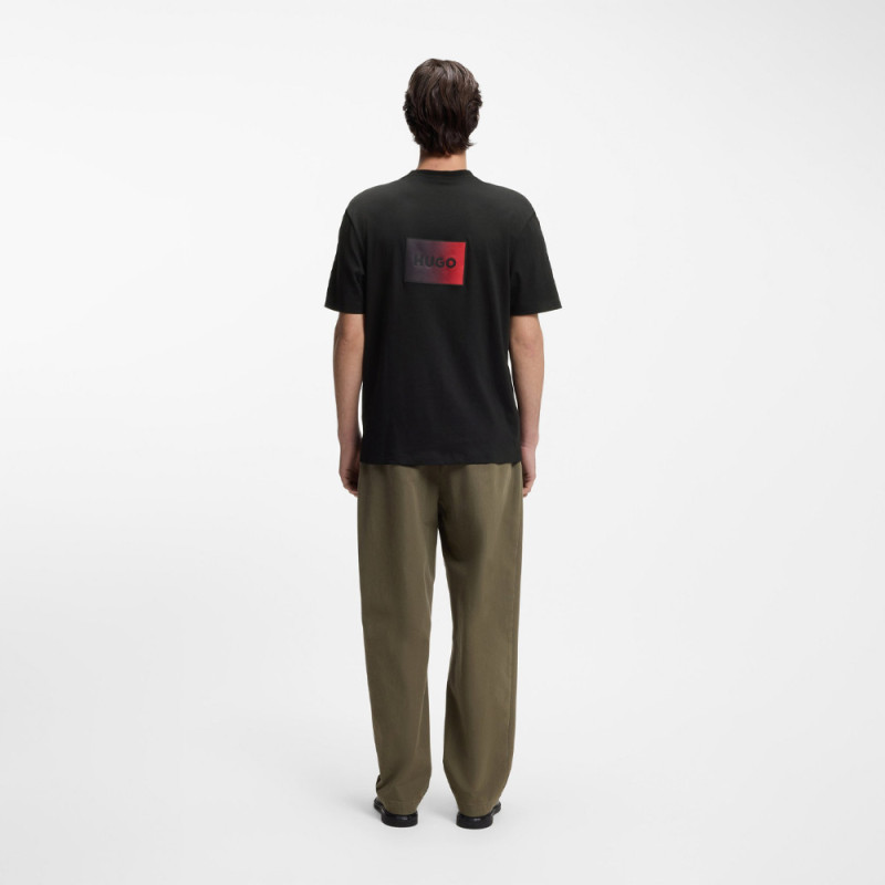 T-shirt en jersey de coton à logo dégradé Danoto HUGO noir