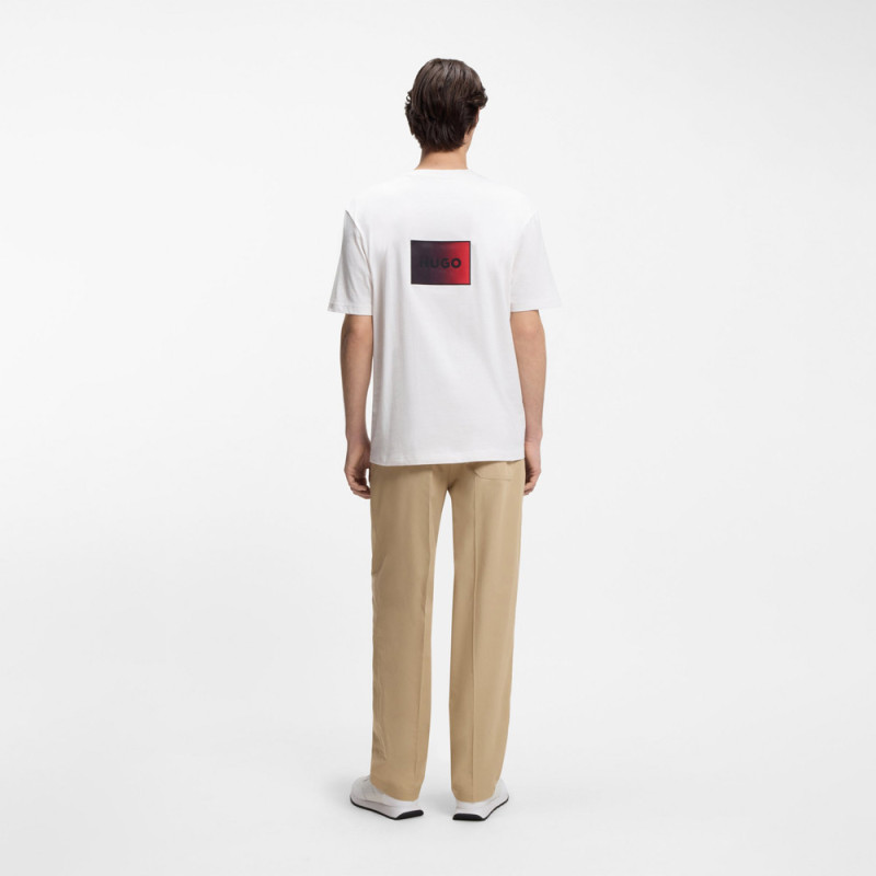 T-shirt en jersey de coton à logo dégradé Danoto HUGO blanc