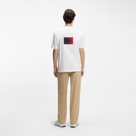T-shirt en jersey de coton à logo dégradé Danoto HUGO blanc