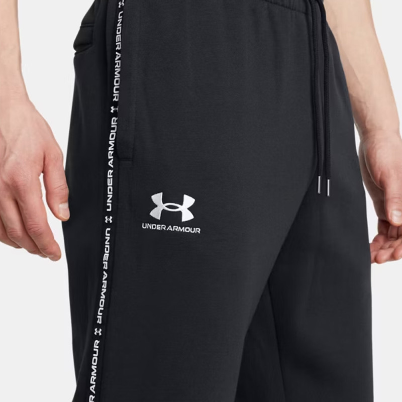 Pantalon de jogging à bandes griffées Icon Fleece UNDER ARMOUR noir