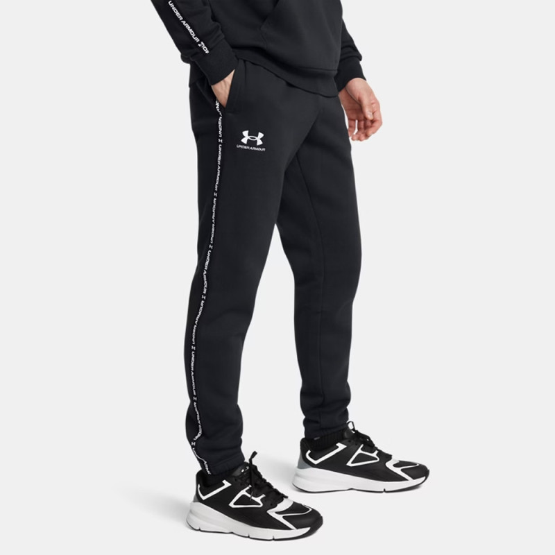 Pantalon de jogging à bandes griffées Icon Fleece UNDER ARMOUR noir