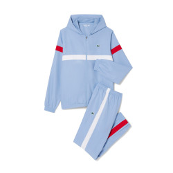 Ensemble survêtement Sport color-block LACOSTE bleu et blanc