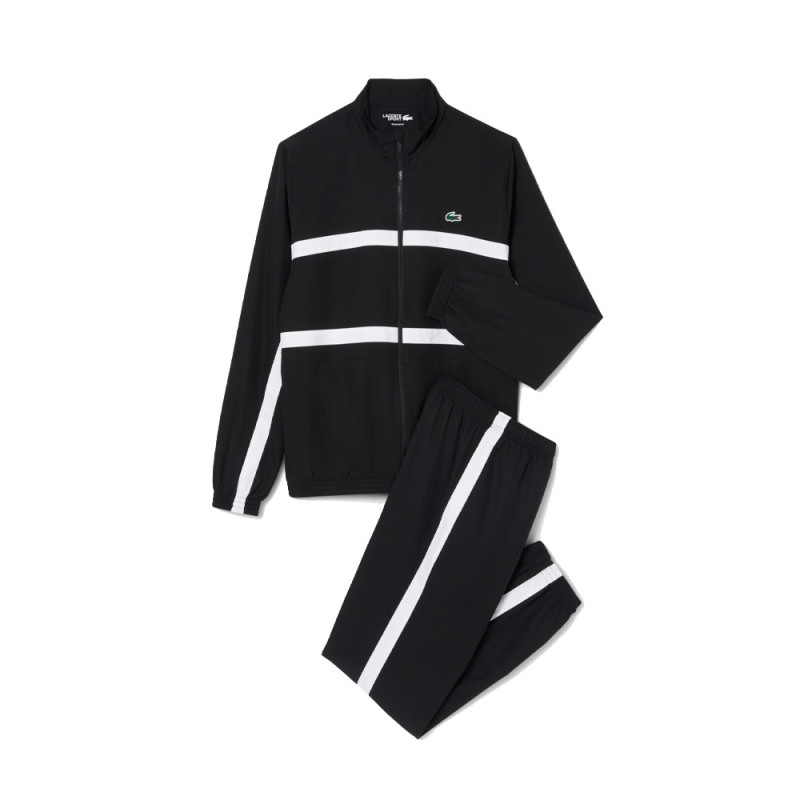 Ensemble survêtement Sport imprimé LACOSTE noir et blanc
