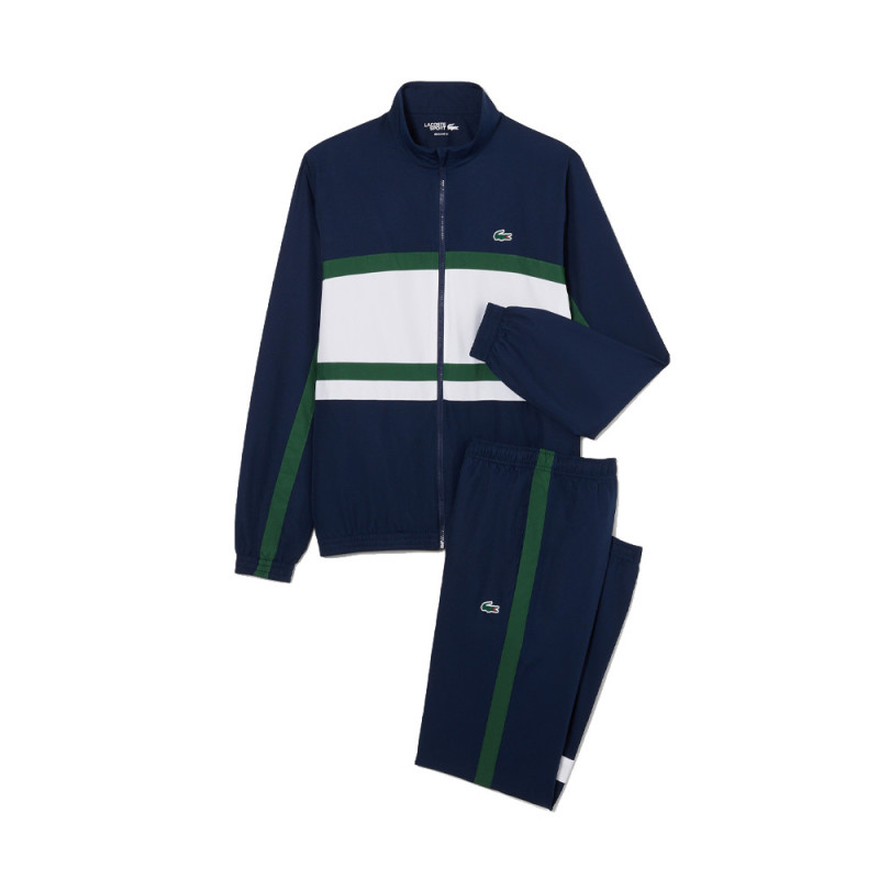 Ensemble survêtement Sport imprimé LACOSTE bleu marine et blanc