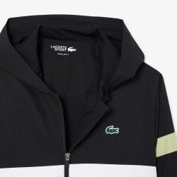 Ensemble survêtement Sport color-block LACOSTE noir et blanc