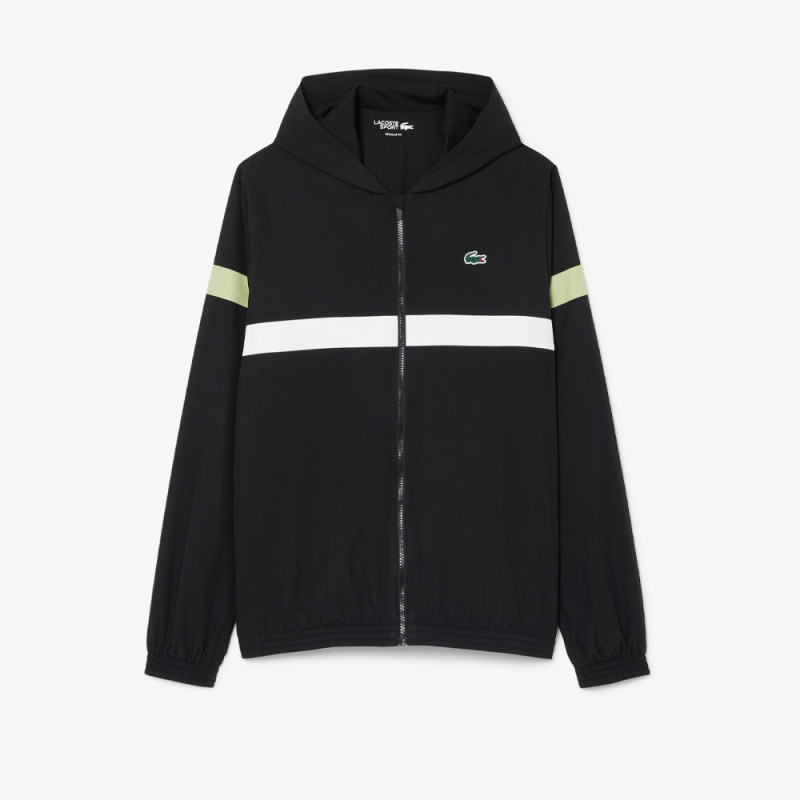 Ensemble survêtement Sport color-block LACOSTE noir et blanc