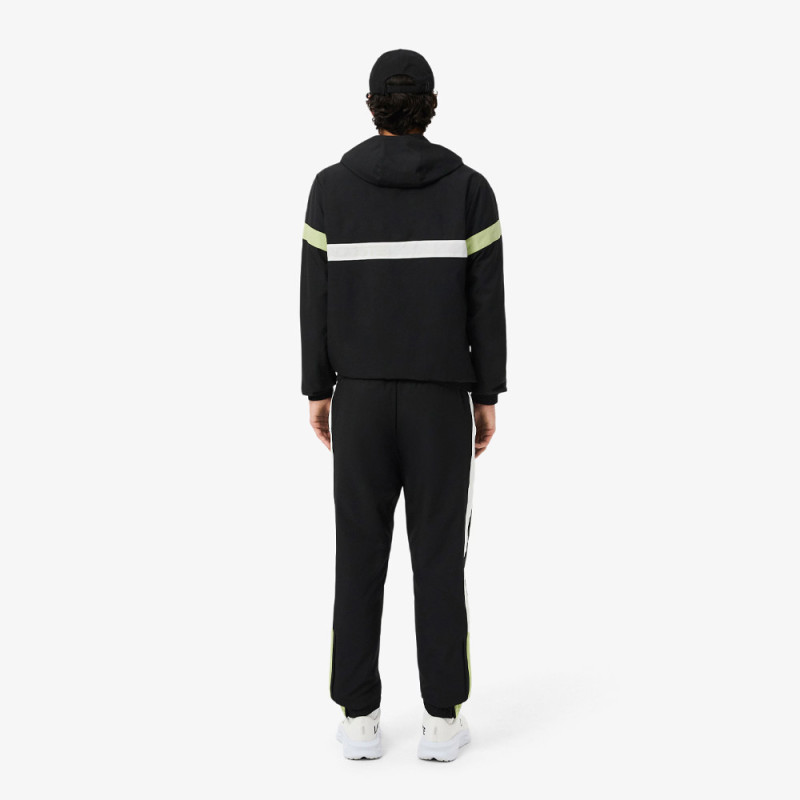 Ensemble survêtement Sport color-block LACOSTE noir et blanc
