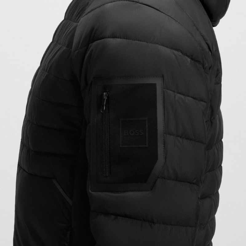 Veste déperlante à capuche et détails réfléchissants décoratifs OW_Urbanex JT HD BOSS noire