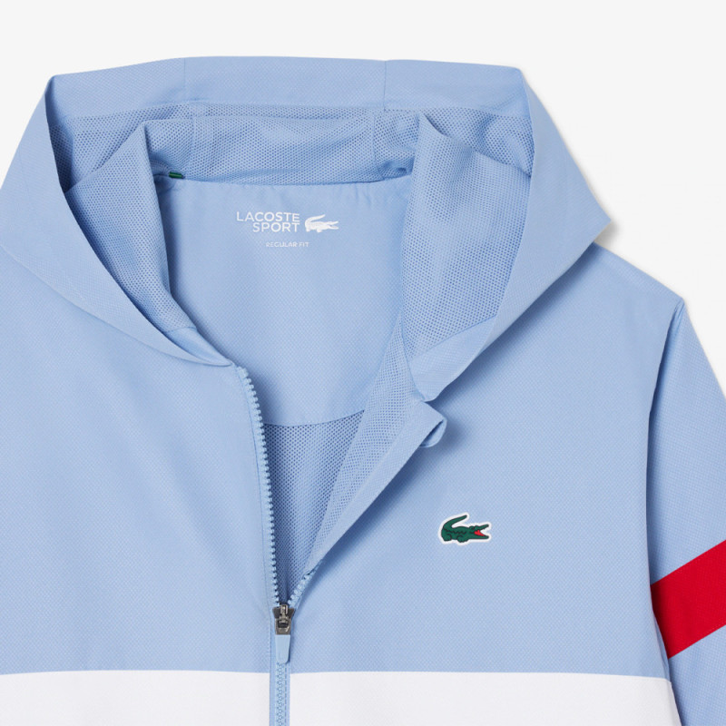 Ensemble survêtement Sport color-block LACOSTE bleu et blanc
