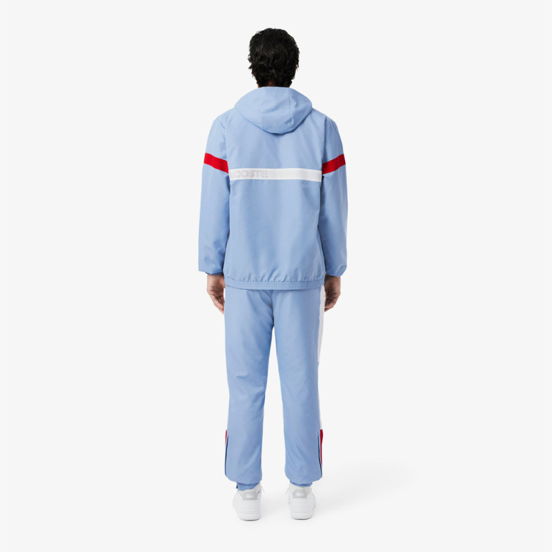 Ensemble survêtement Sport color-block LACOSTE bleu et blanc