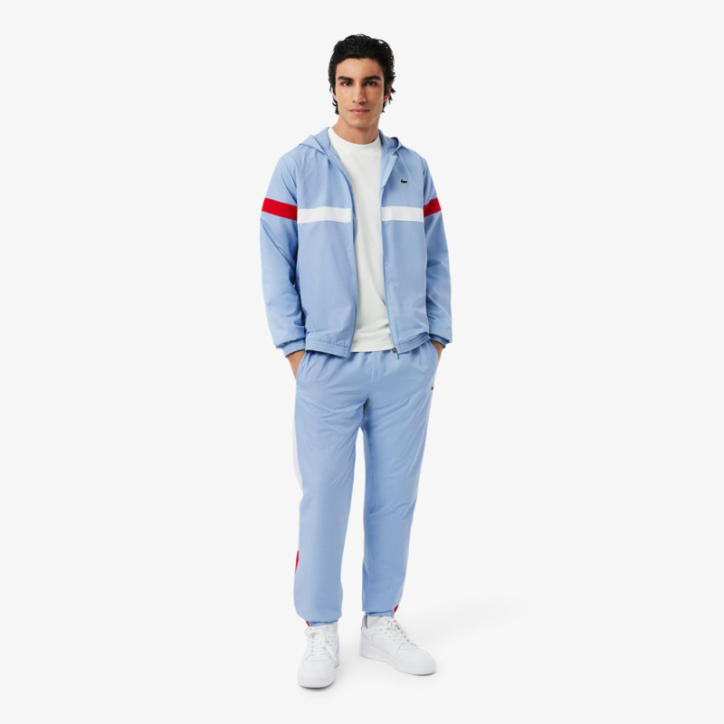 Ensemble survêtement Sport color-block LACOSTE bleu et blanc