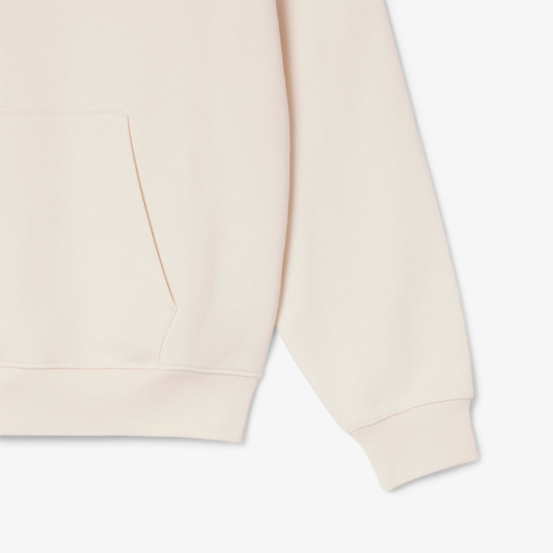 Sweatshirt à capuche loose fit brodé LACOSTE blanc