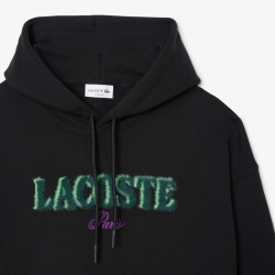 Sweatshirt à capuche loose fit brodé LACOSTE noir