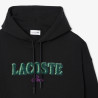 Sweatshirt à capuche loose fit brodé LACOSTE noir