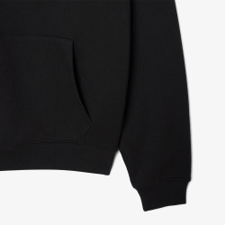 Sweatshirt à capuche loose fit brodé LACOSTE noir