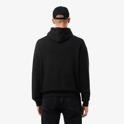 Sweatshirt à capuche loose fit brodé LACOSTE noir