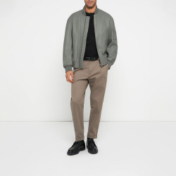 Veste en cuir avec poche sur une manche Jakri BOSS grise