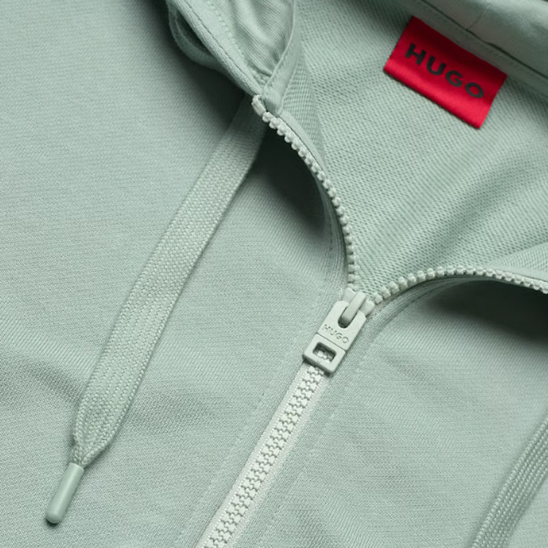 Sweat zippé à capuche Hugo DELASTOMER Vert – Relaxed Fit | Chez DM'Sports