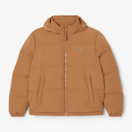 Doudoune à capuche déperlante LACOSTE marron