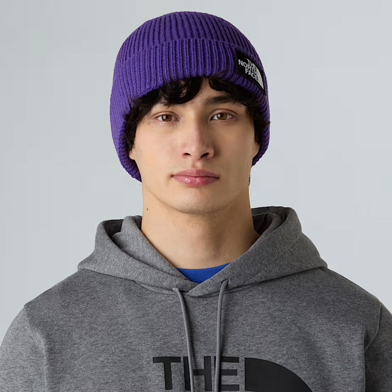Bonnet The North Face TNF Logo Box Cuffed – Violet Peak Purple– Maille Côtelée & Logo Patch