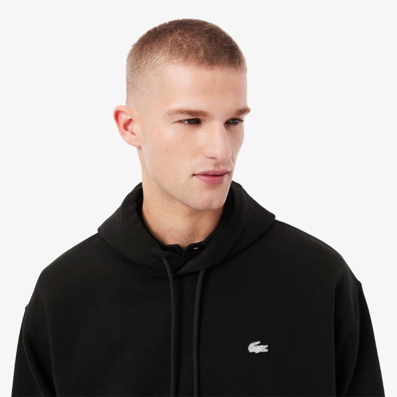 Sweatshirt molleton crocodile strass LACOSTE noir