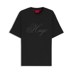 T-Shirt avec logo brodé Dalent HUGO noir