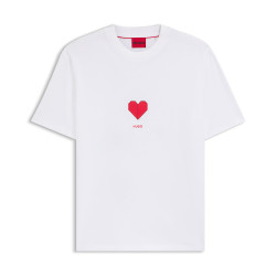 T-Shirt avec motif coeur origami Dalentin HUGO blanc