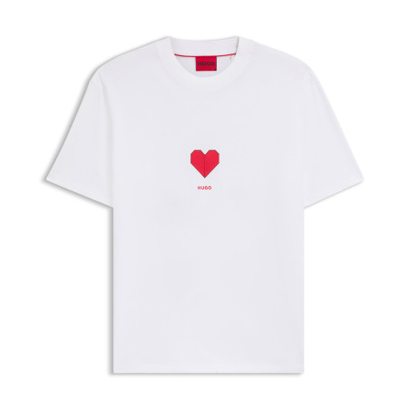 T-Shirt avec motif coeur origami Dalentin HUGO blanc