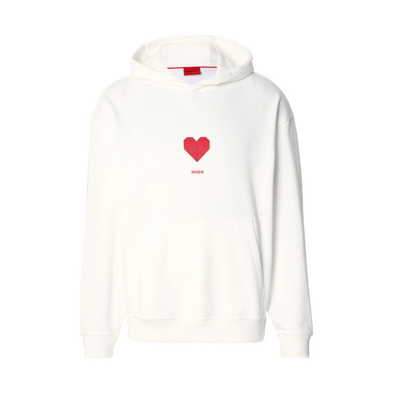 Sweat à capuche avec motif coeur origami Dalentinos HUGO blanc