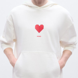 Sweat à capuche avec motif coeur origami Dalentinos HUGO blanc