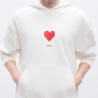 Sweat à capuche avec motif coeur origami Dalentinos HUGO blanc